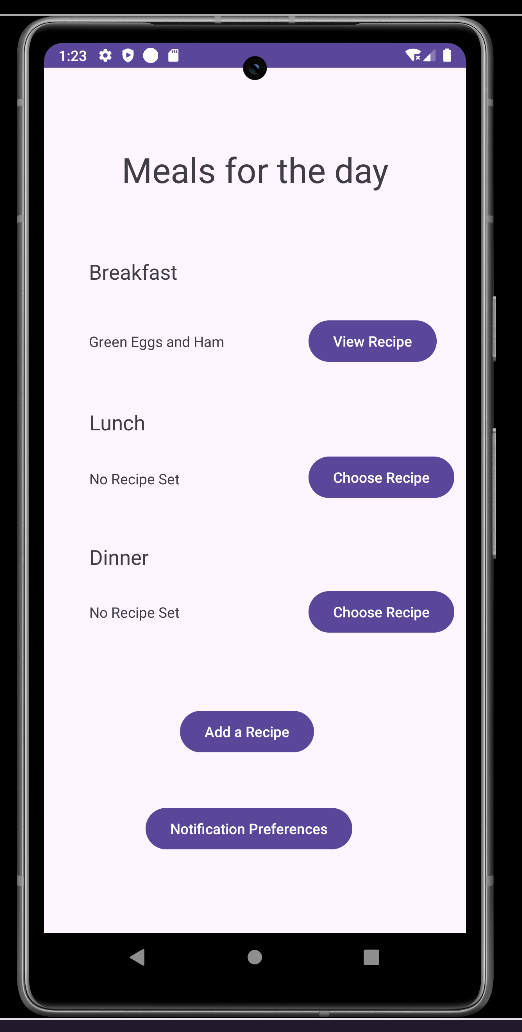 Android Meal Planning App image